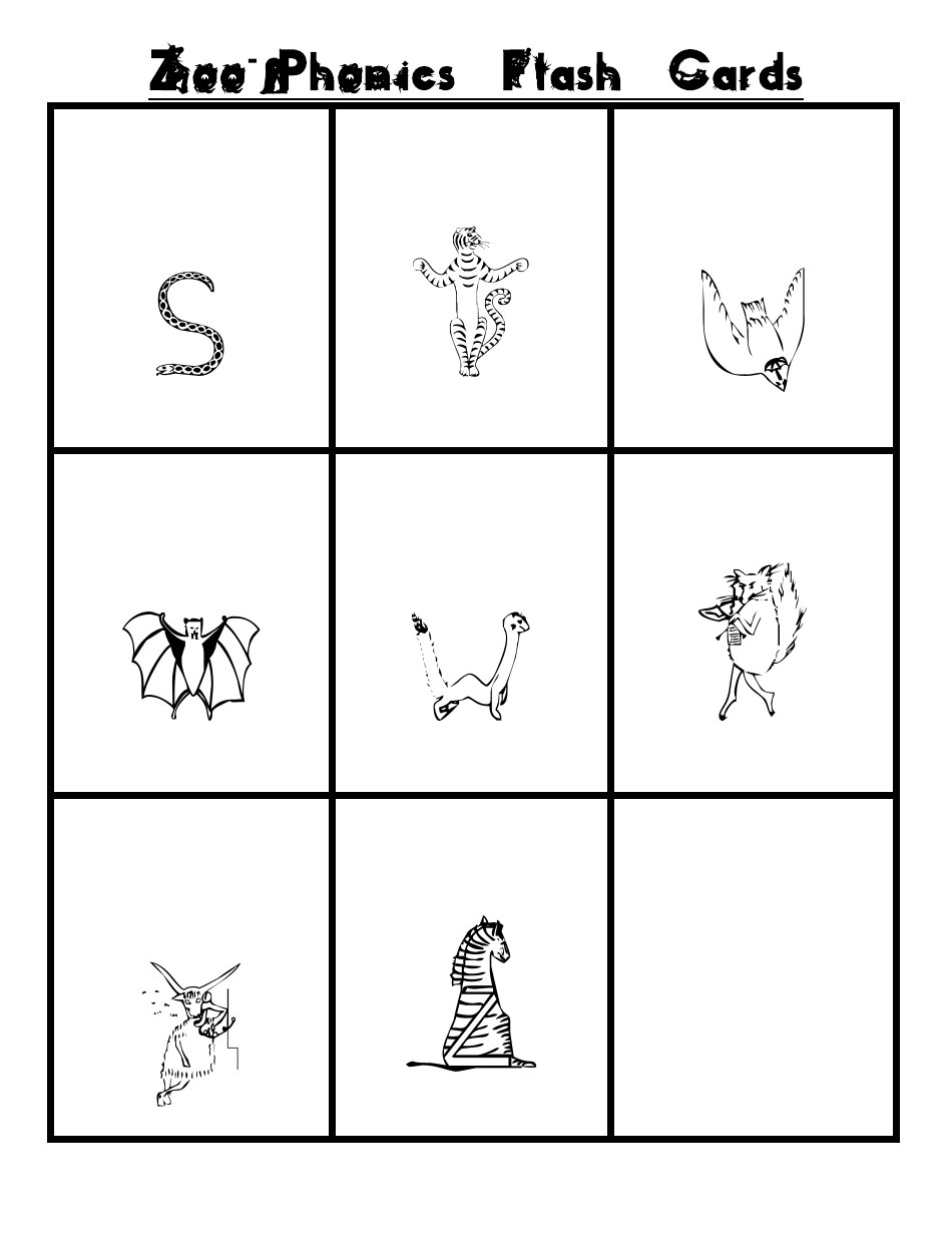 Zoo-Phonics Flash Cards Download Printable PDF | Templateroller