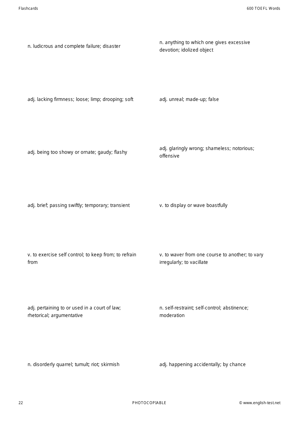 600 Toefl Voabulary Flashcards, Page 22