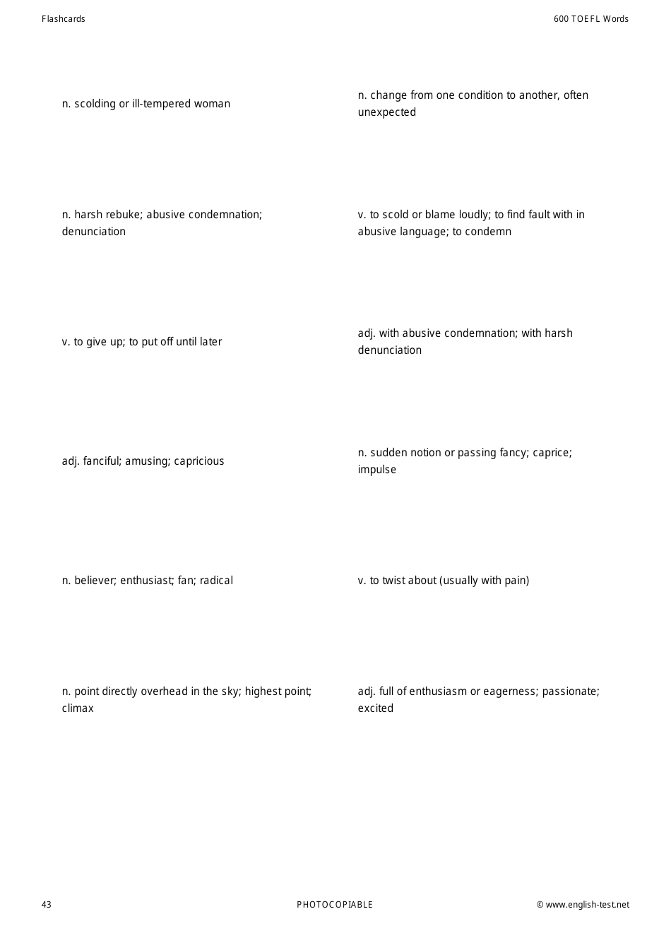 600 Toefl Voabulary Flashcards, Page 43