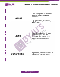 Biology Flashcards - Organisms and Populations