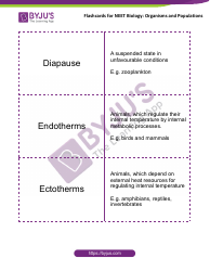 Biology Flashcards - Organisms and Populations, Page 5