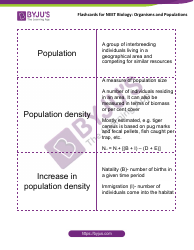 Biology Flashcards - Organisms and Populations, Page 7