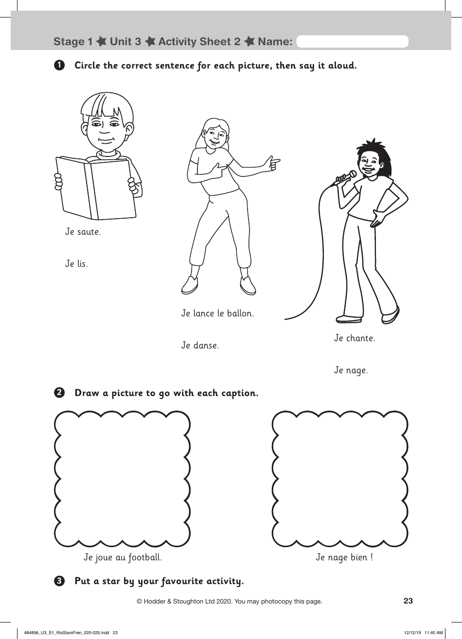 French Activity Sheet: Celebrations - Hodder  Stoughton, Page 4