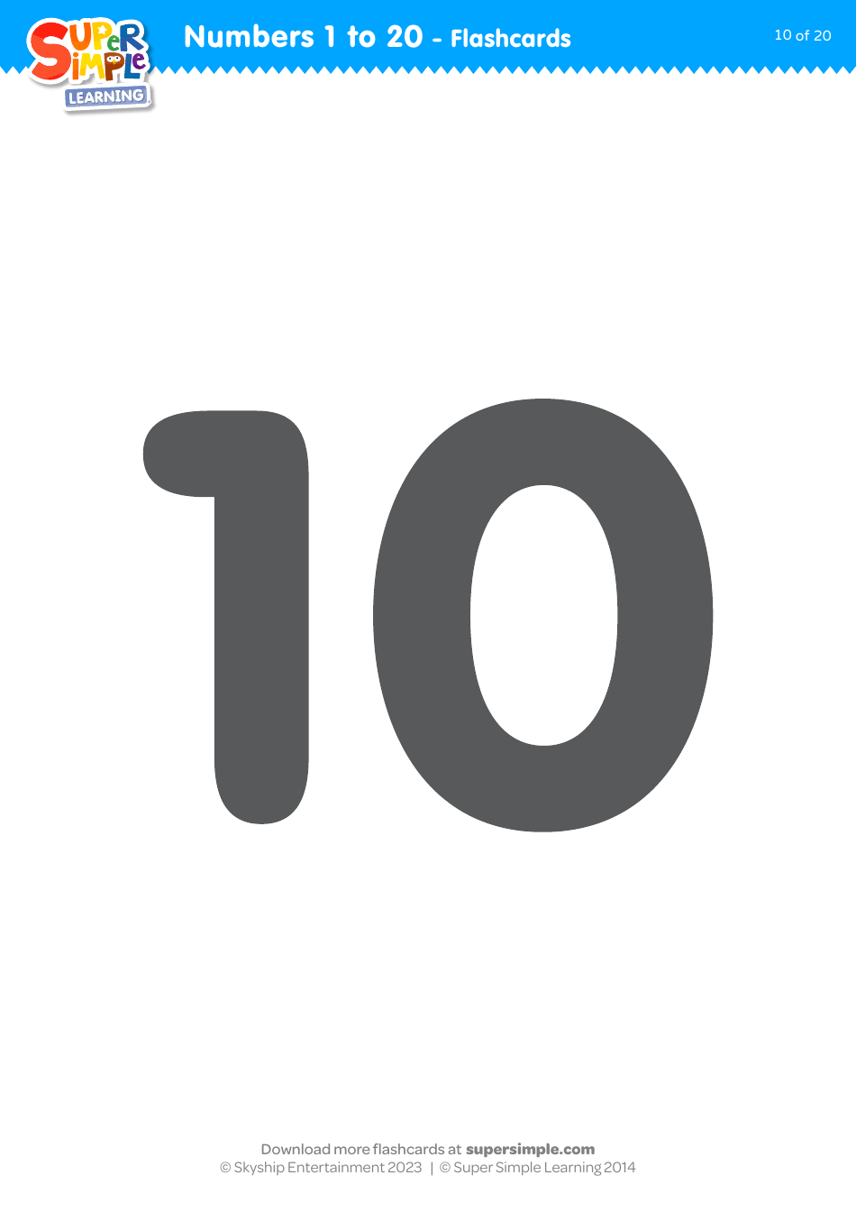 Numbers 1 to 20 Flashcards, Page 10