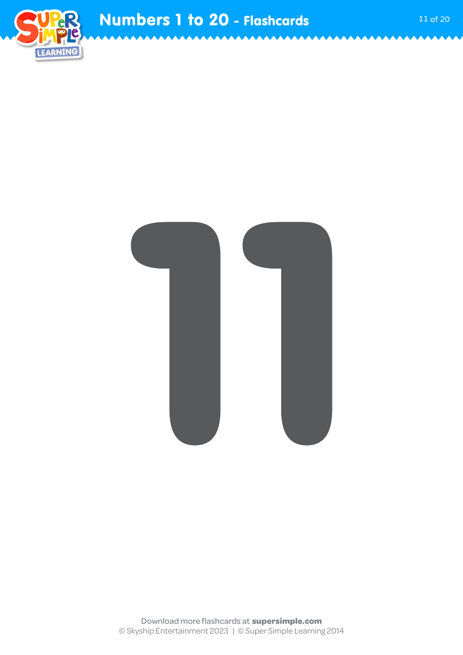 Numbers 1 to 20 Flashcards, Page 11