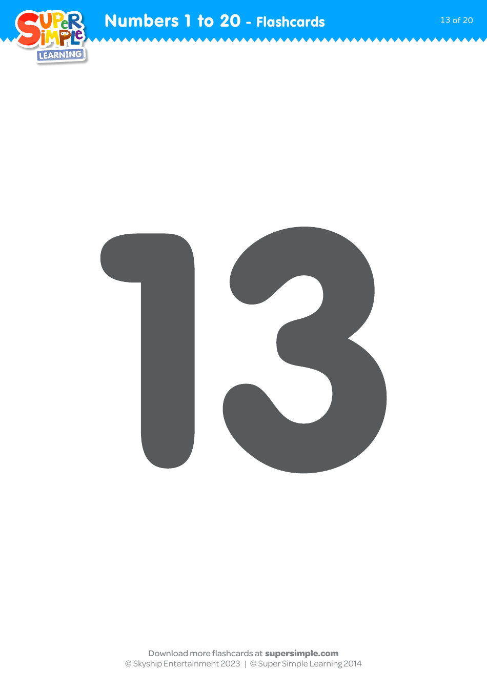 Numbers 1 to 20 Flashcards, Page 13