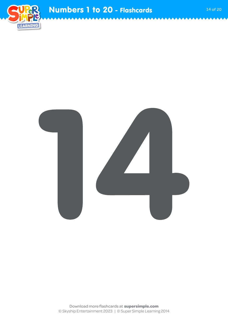 Numbers 1 to 20 Flashcards, Page 14
