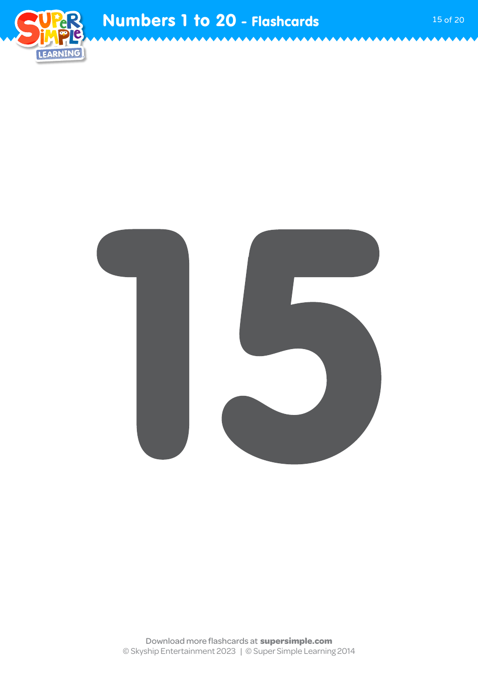 Numbers 1 to 20 Flashcards, Page 15