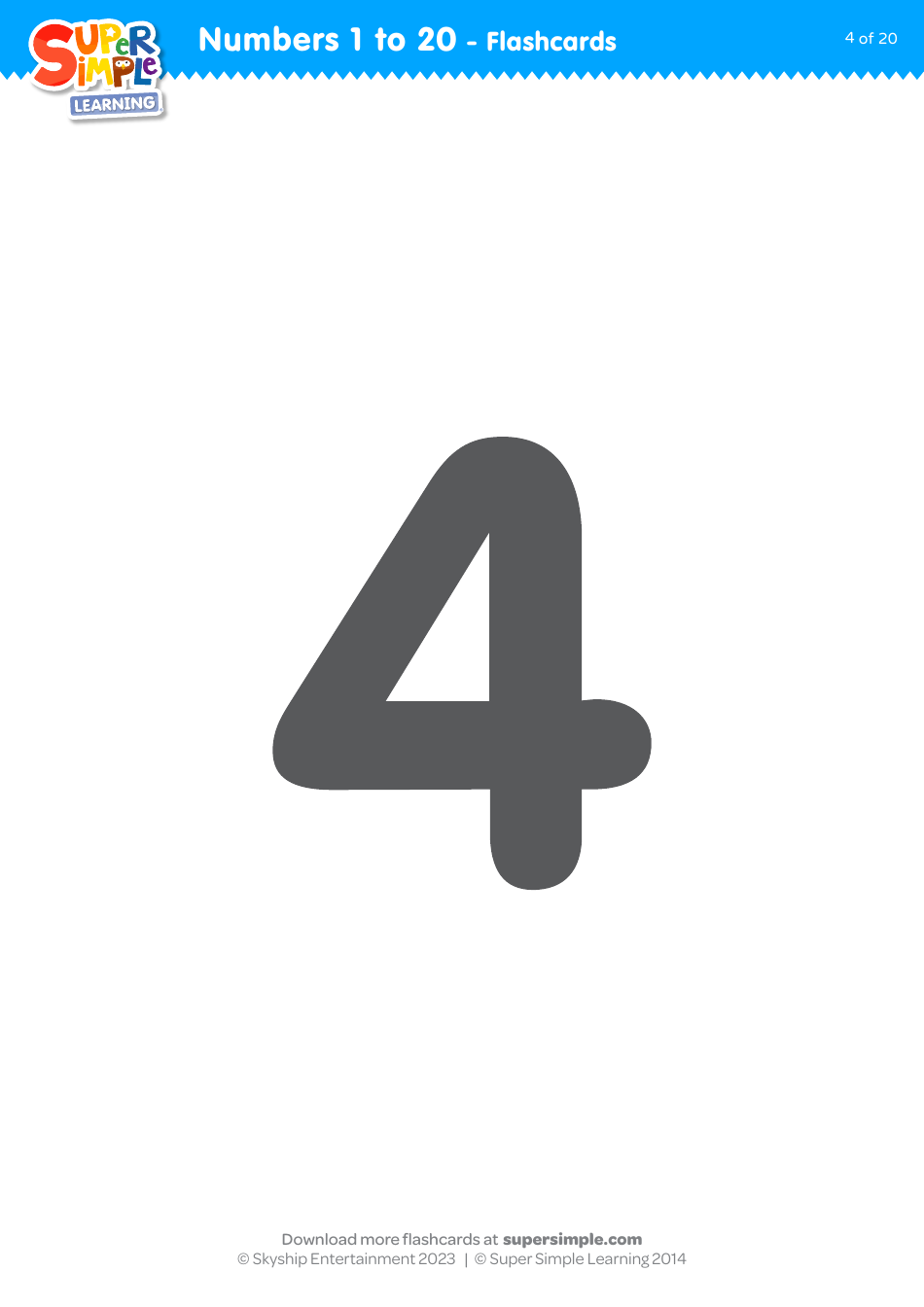 Numbers 1 to 20 Flashcards, Page 4