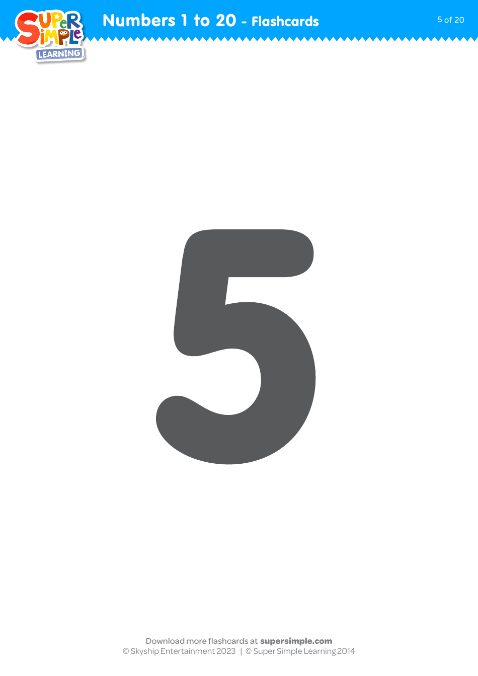 Numbers 1 to 20 Flashcards, Page 5