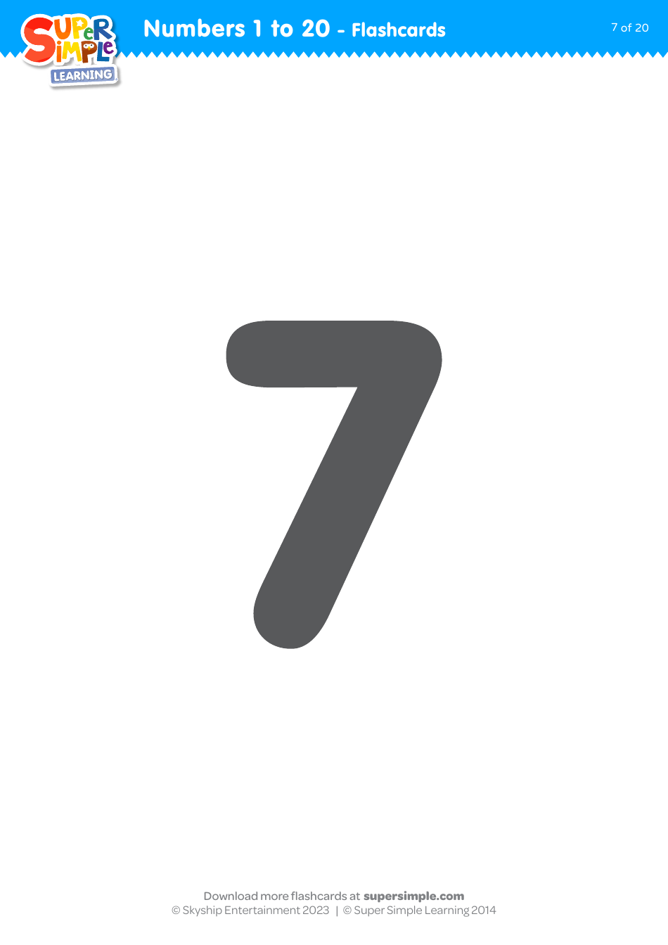 Numbers 1 to 20 Flashcards, Page 7