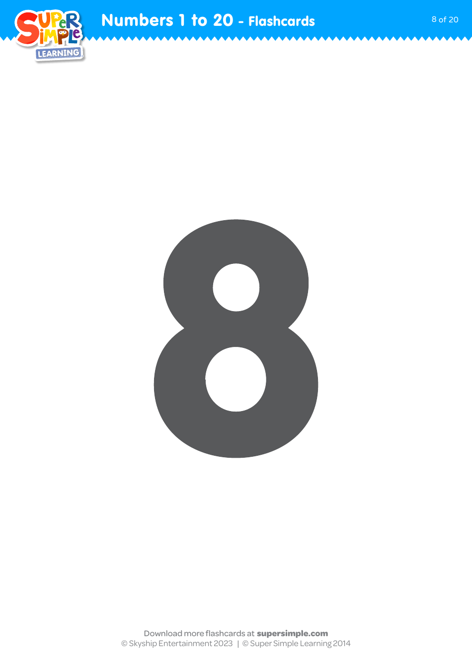 Numbers 1 to 20 Flashcards, Page 8