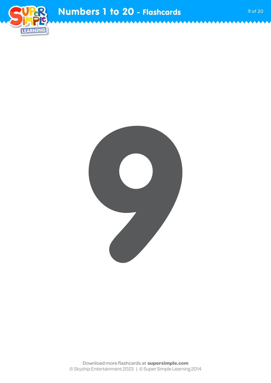 Numbers 1 to 20 Flashcards, Page 9