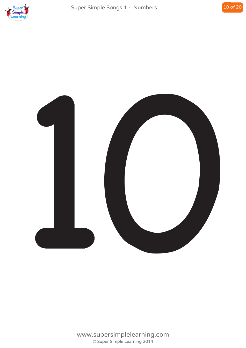 Numbers Flashcards - 1-20, Page 10