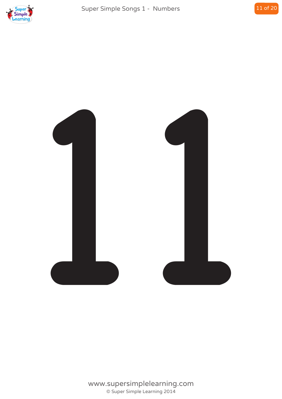 Numbers Flashcards - 1-20, Page 11