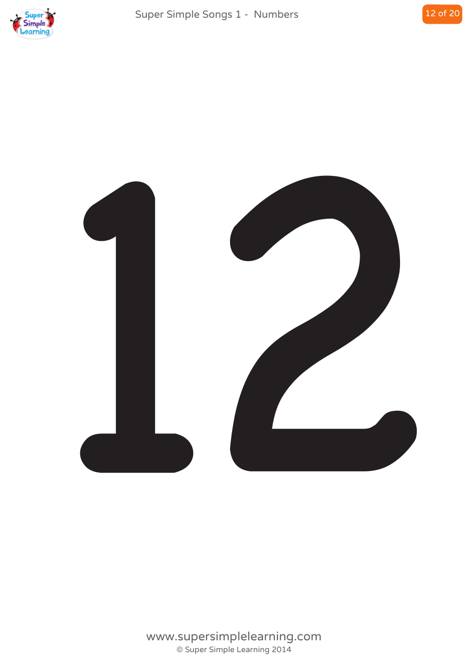 Numbers Flashcards - 1-20, Page 12