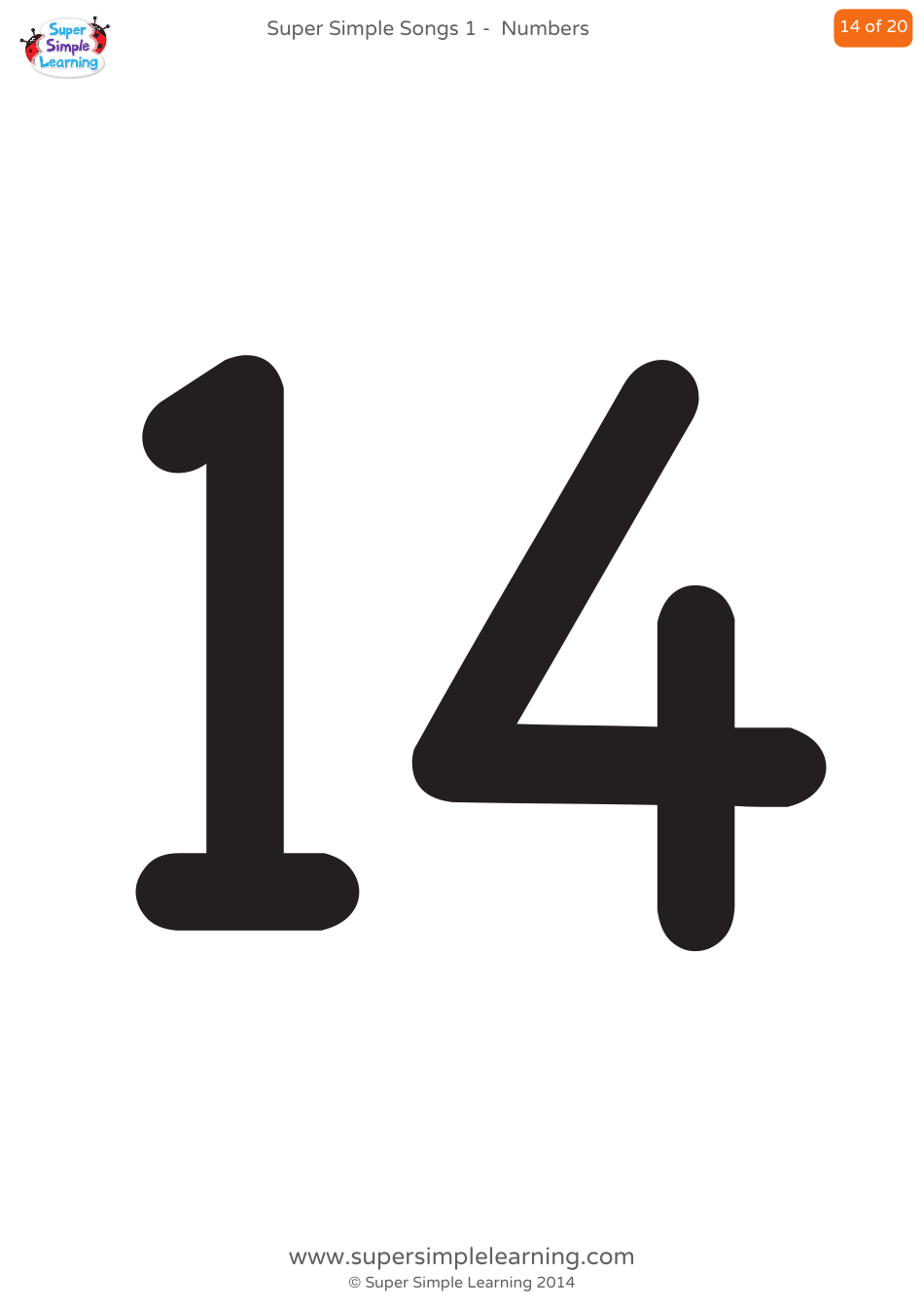 Numbers Flashcards - 1-20, Page 14