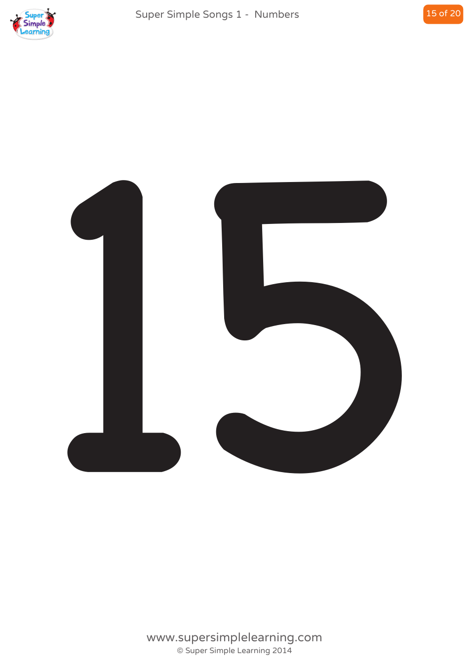 Numbers Flashcards - 1-20, Page 15