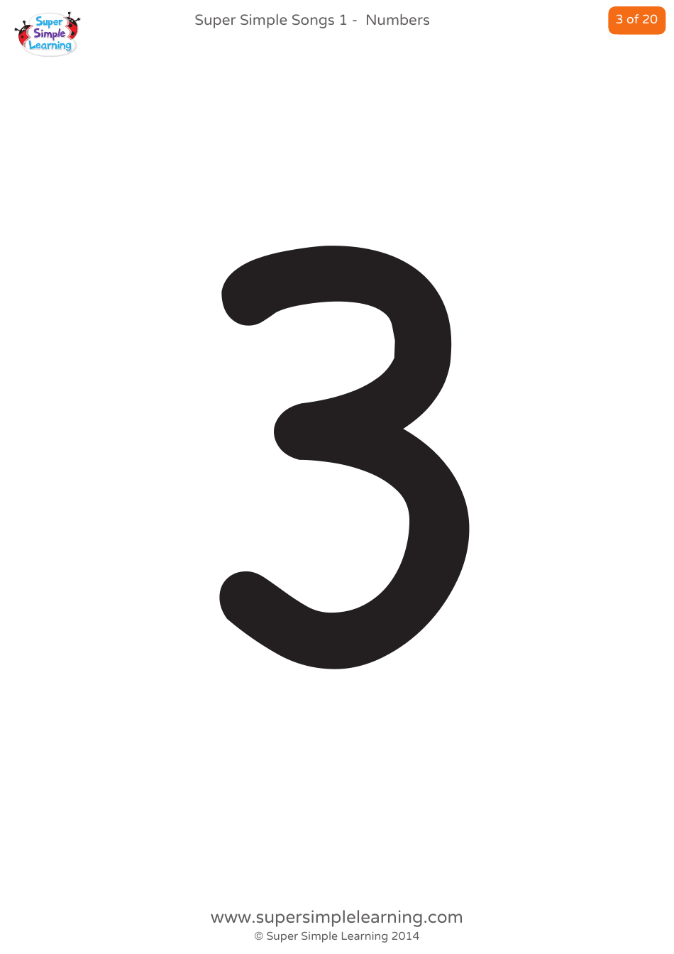 Numbers Flashcards - 1-20, Page 3