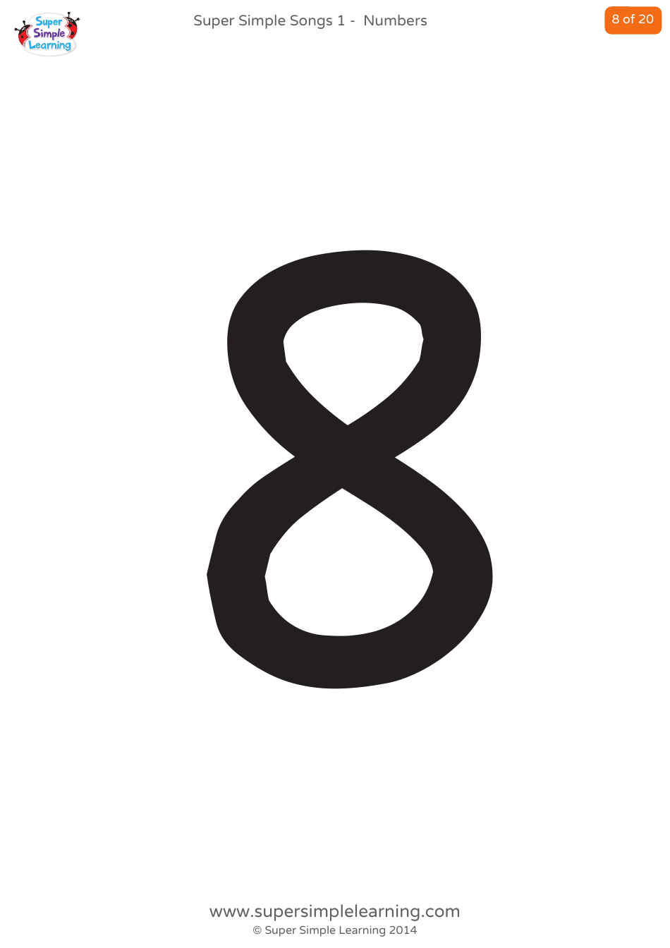 Numbers Flashcards - 1-20, Page 8