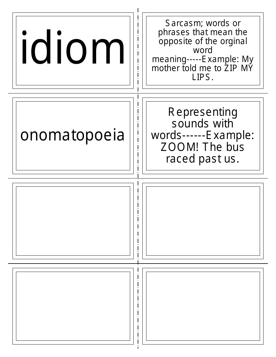 Literary Devices Flashcards - Squares, Page 3