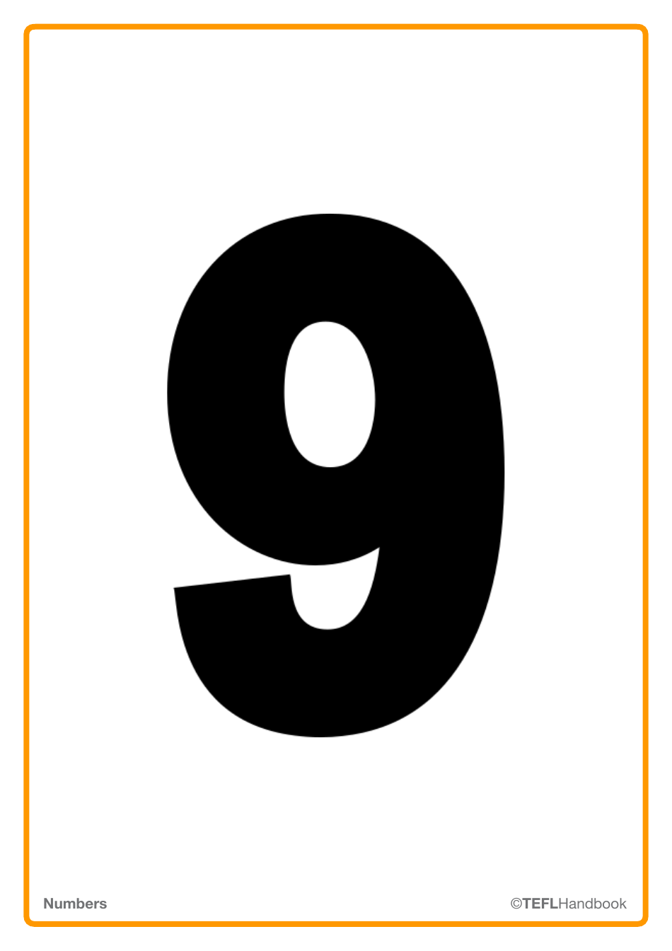 Number Flashcards With Words, Page 19