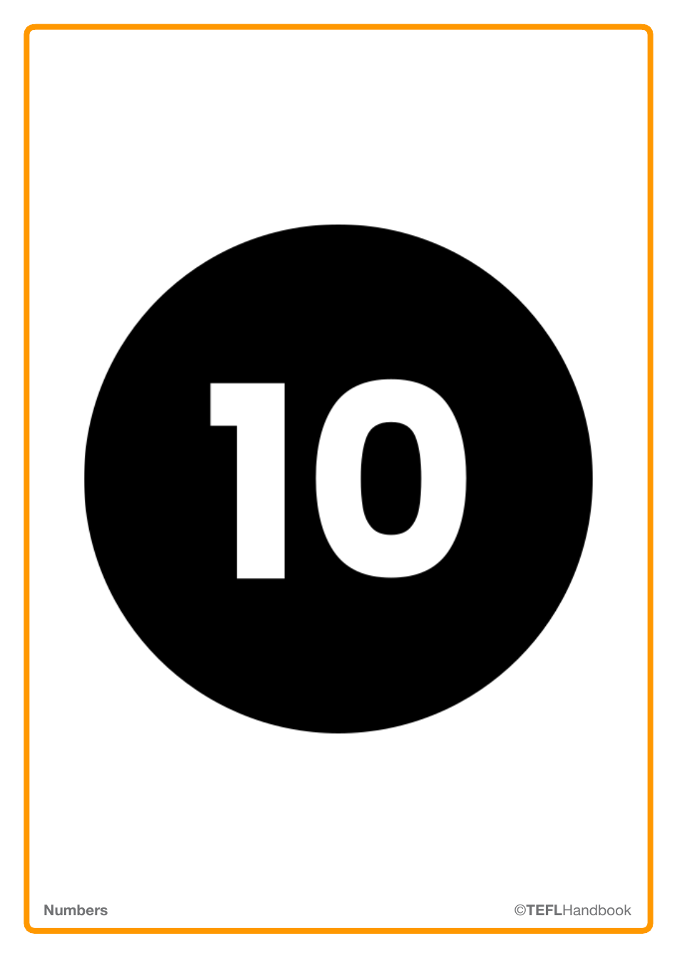 Number Flashcards With Words, Page 21