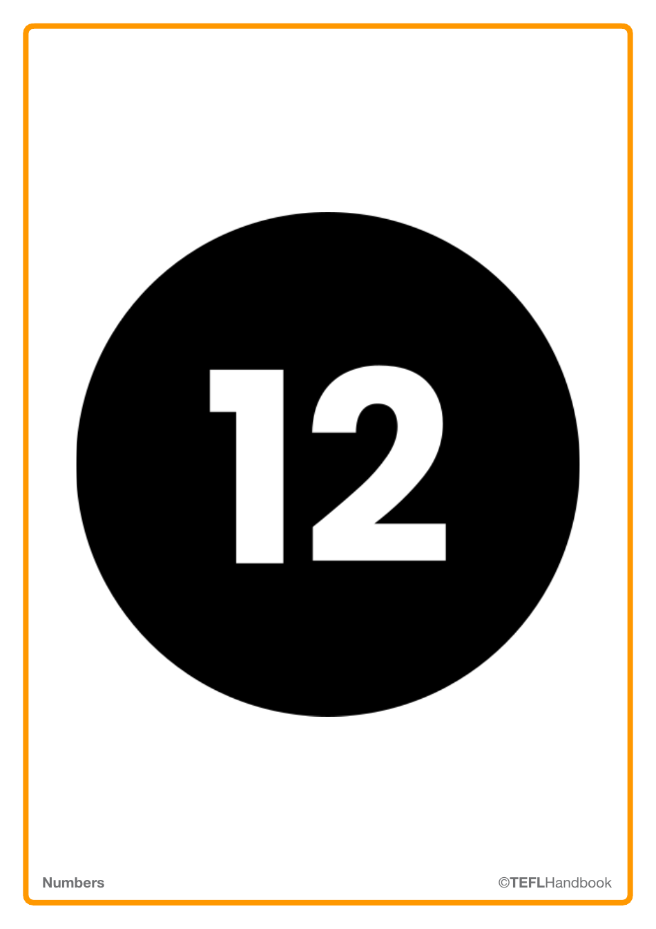 Number Flashcards With Words, Page 25