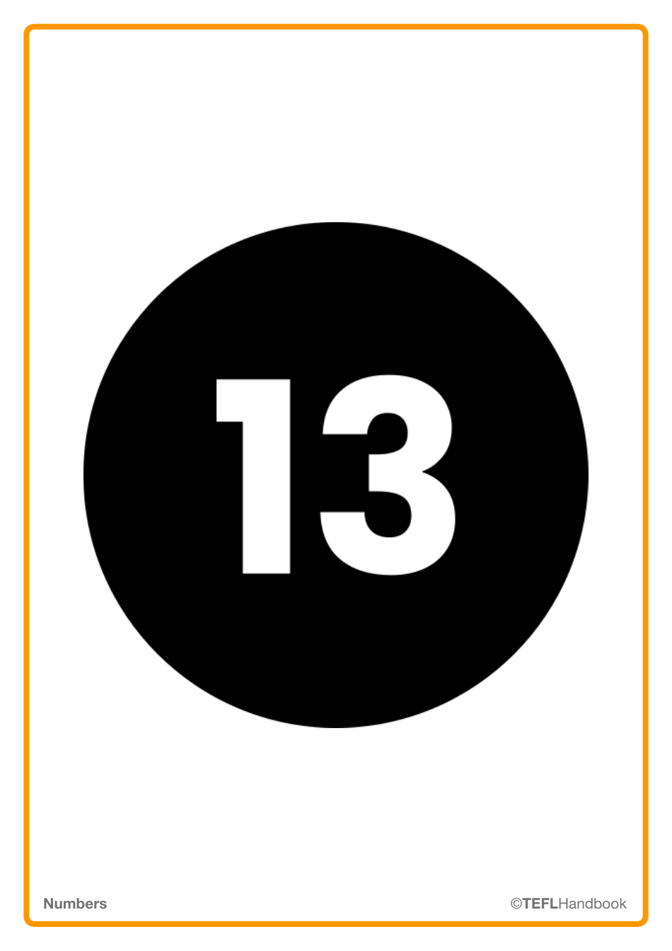 Number Flashcards With Words, Page 27