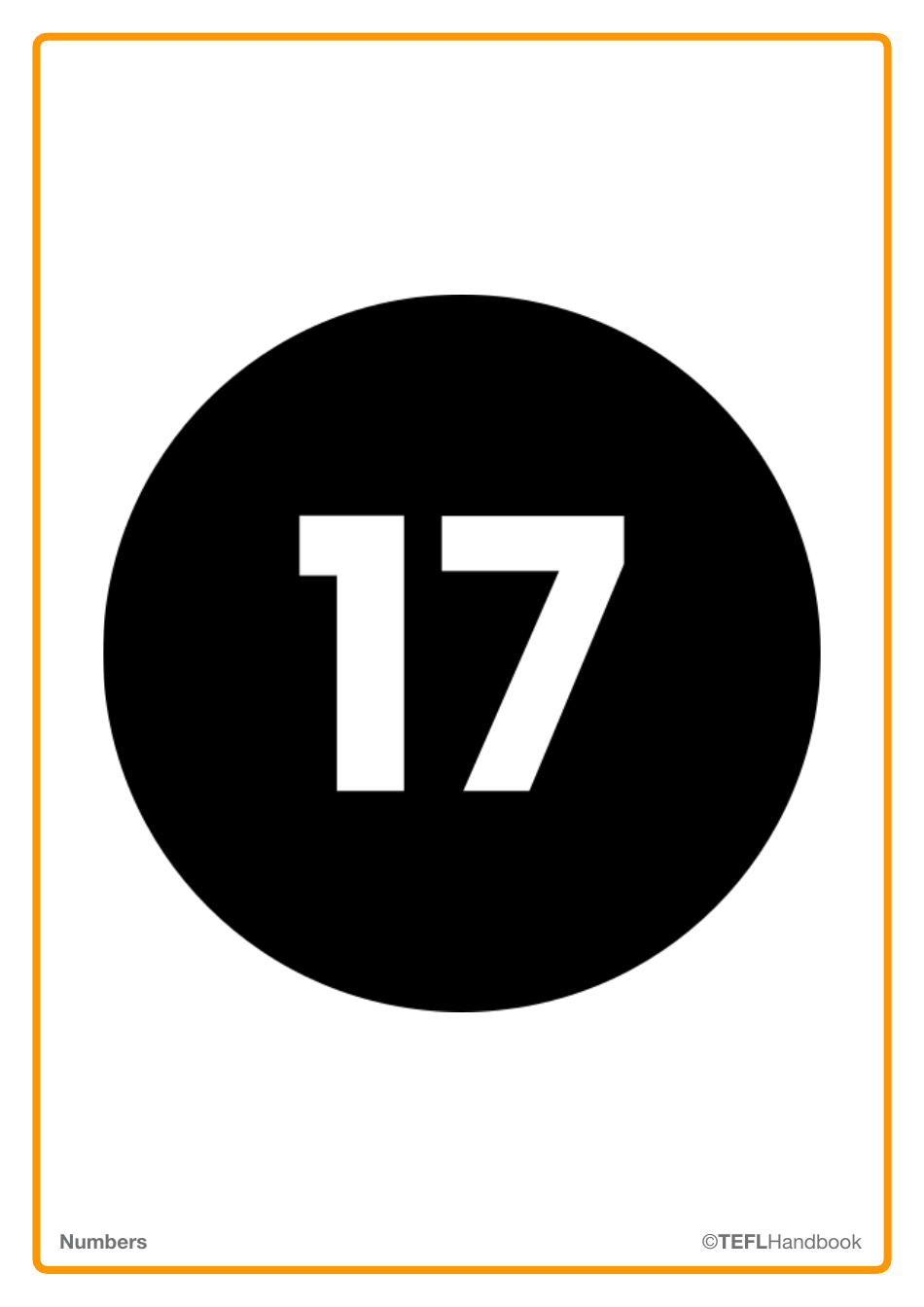 Number Flashcards With Words, Page 35