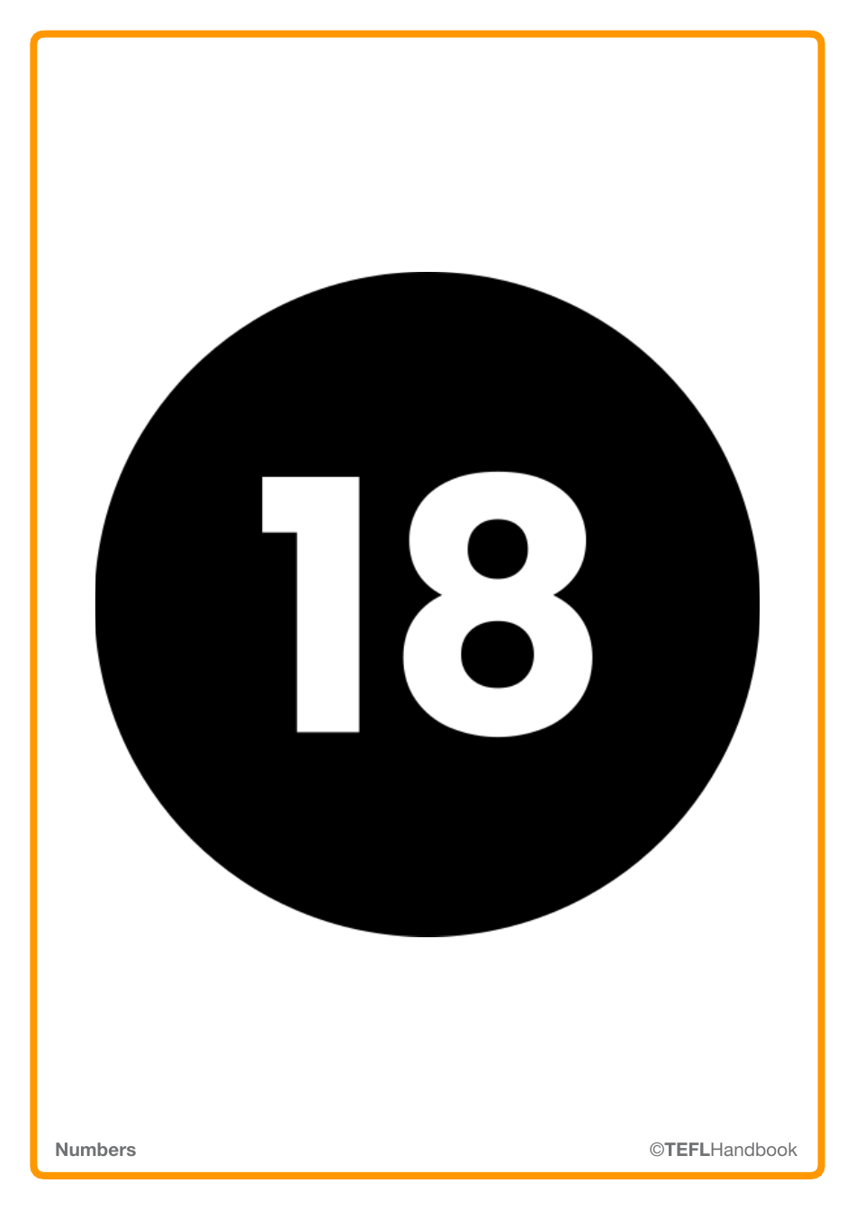 Number Flashcards With Words, Page 37