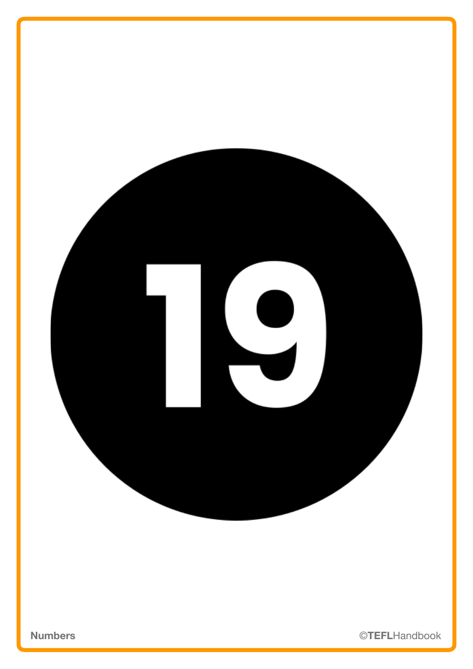 Number Flashcards With Words, Page 39