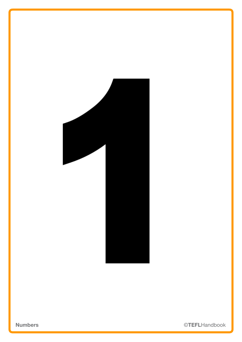 Number Flashcards With Words, Page 3