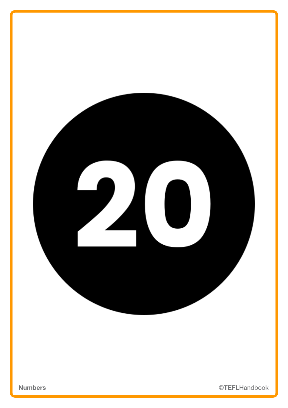 Number Flashcards With Words, Page 41