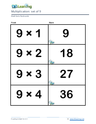 Document preview: Math Facts Flashcards - Multiplication - Set of 9, 10