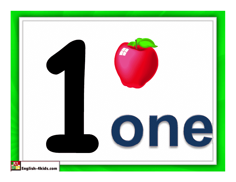 1-10 Number Flashcards - Apples