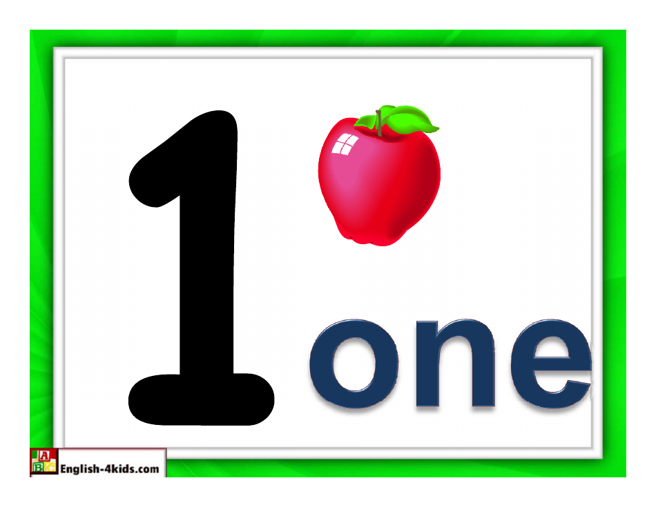 1-10 Number Flashcards - Apples, Page 1
