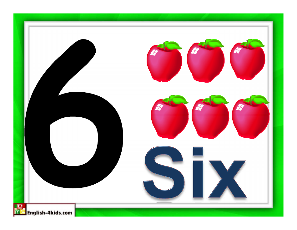 1-10 Number Flashcards - Apples, Page 6