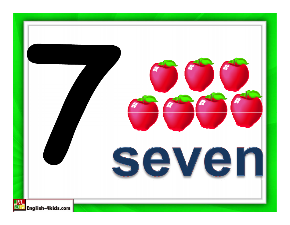 1-10 Number Flashcards - Apples, Page 7