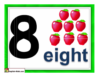 1-10 Number Flashcards - Apples, Page 8