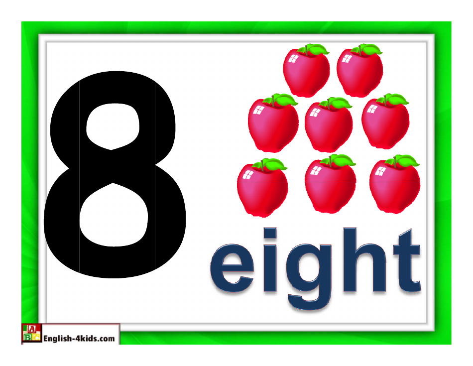 1-10 Number Flashcards - Apples, Page 8