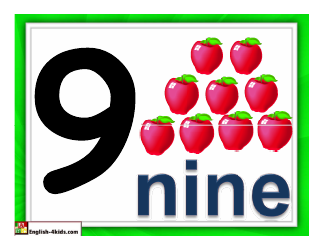 1-10 Number Flashcards - Apples, Page 9
