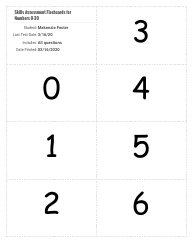 Skills Assessment Flashcards for Numbers 0-30