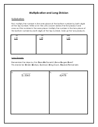 Multiplication and Division Math Flash Cards, Page 5