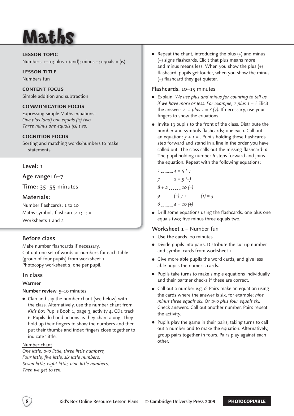Numbers Fun Worksheet - Cambridge University Press, Page 3