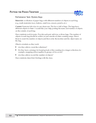 Kindergarten Mathematics Support Document for Teachers, Page 12