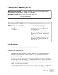 Kindergarten Mathematics Support Document for Teachers, Page 13