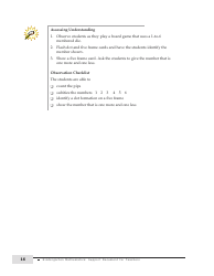 Kindergarten Mathematics Support Document for Teachers, Page 16