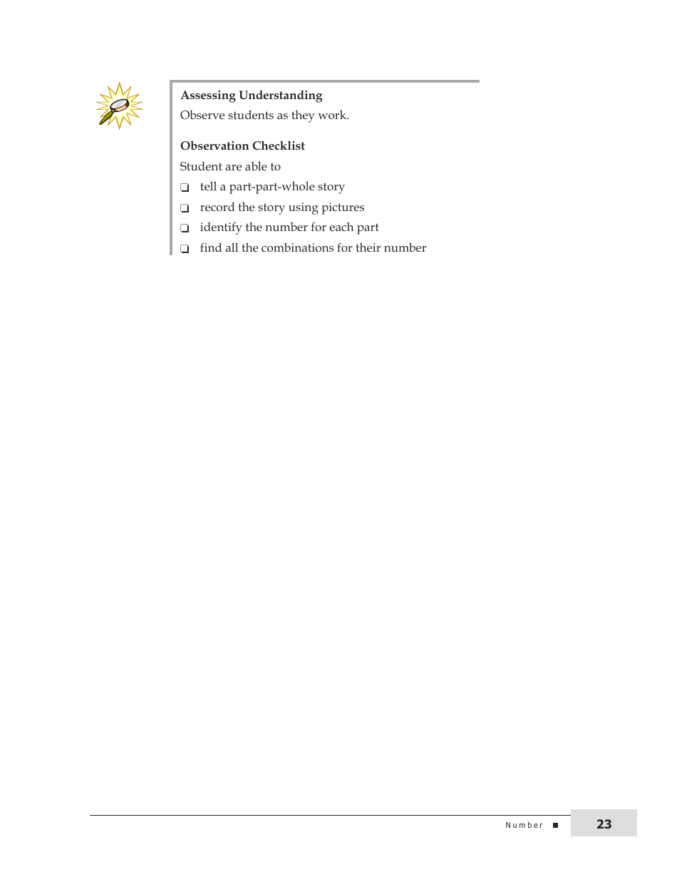 Kindergarten Mathematics Support Document for Teachers, Page 23