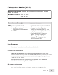 Kindergarten Mathematics Support Document for Teachers, Page 25